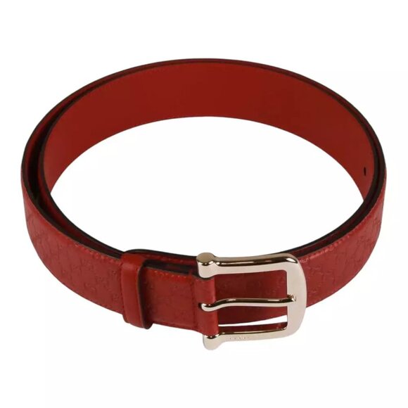 Authentic Gucci Micro Guccissima Belt red leather - Picture 1 of 14
